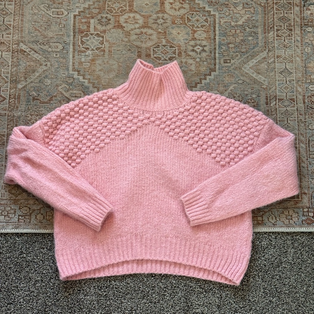 Free People Pink Turtle Neck Sweater